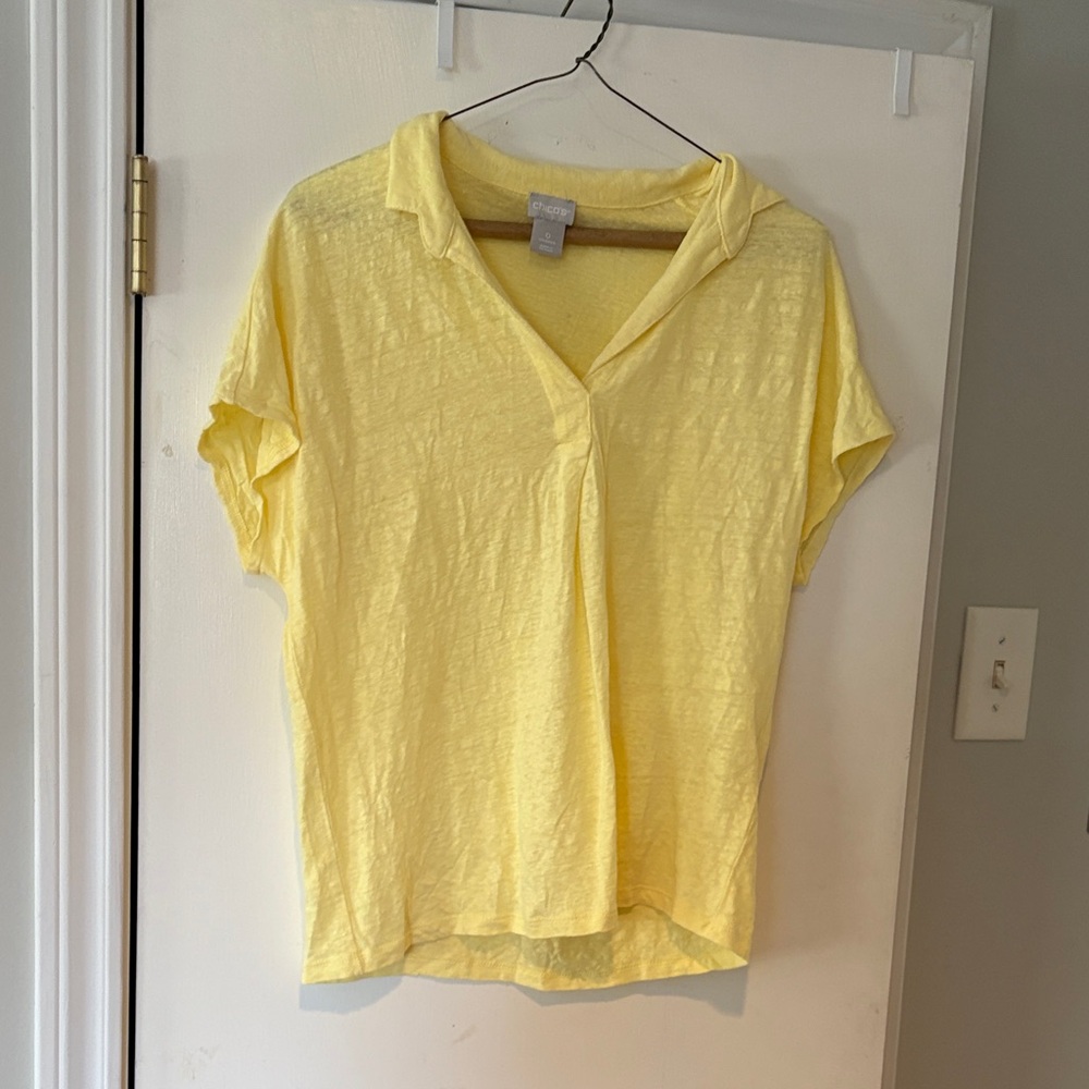 Chico's Light Yellow Button Down Shirt
